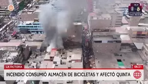 Incendio en La Victoria consume almacén de bicicletas y afecta viviendas. Foto y video: América Noticias