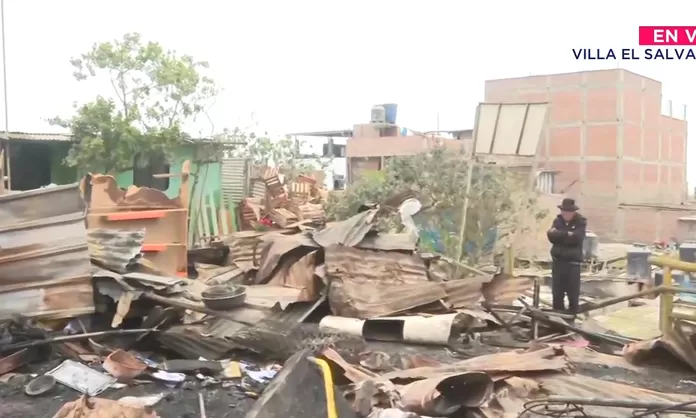 Incendio en Villa El Salvador deja 27 damnificados y cinco viviendas ...