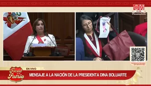 Incidentes durante el mensaje a la Nación: Congresista Ruth Luque abandonó el hemiciclo por discrepancias. / Video: América Noticias y Canal N