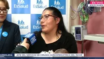 La presidente ejecutiva de EsSalud, María Elena Aguilar, expresó su felicidad y orgullo por la familia del pequeño. / Video: Canal N