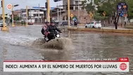 Indeci confirma que cifra de muertos por lluvias aumentó a 59