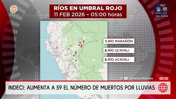 Indeci confirma que cifra de fallecidos por lluvias aumentó a 59 a nivel nacional. Foto: América Noticias