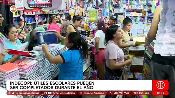 Indecopi: Útiles escolares pueden ser completados durante el año. Foto: América Noticias Indecopi: Útiles escolares pueden ser completados durante el año. Foto: América Noticias