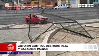 Auto fuera de control cayó en un parque de Independencia. Foto y video: América Noticias