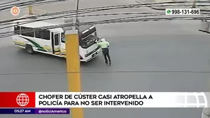 Chofer casi atropella a policía en Independencia. Foto y video: América Noticias