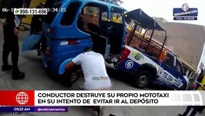 Conductor destruyó su mototaxi en Independencia. Foto y video: América Noticias