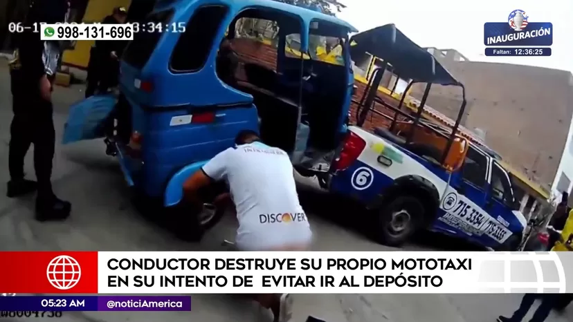 Independencia: Chofer destruyó su propio mototaxi para evitar ir al depósito