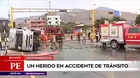 Independencia: Choque entre furgoneta y auto dejó un herido