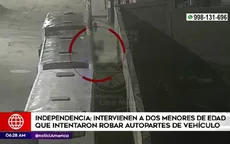 Independencia: Dos menores intervenidos tras intentar robar autopartes de vehículo - Noticias de autopartes
