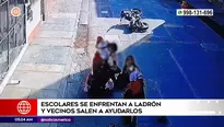 Escolares se enfrentaron a ladrón en Independencia. Foto y video: América Noticias