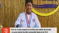 Niño de 12 años prepara el ceviche más rápido del mundo. Foto: captura de TV