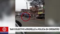 Policía fue atropellado por conductor.