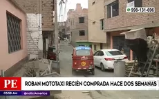 Independencia: Roban mototaxi recién comprada hace dos semanas - Noticias de punta-hermosa