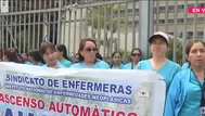 Enfermeras del INEN inician huelga nacional exigiendo ascenso