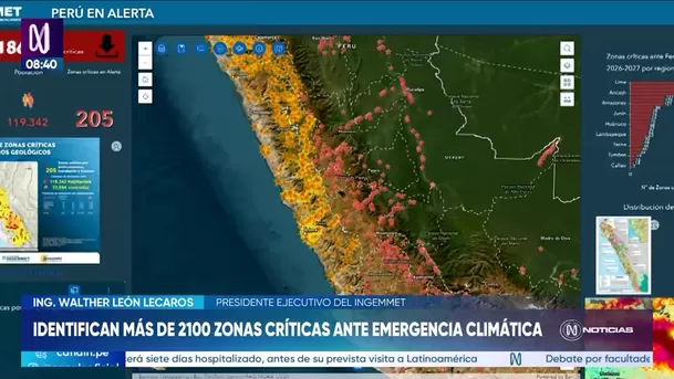 Ingemmet detecta 2186 zonas críticas ante emergencias en Perú. Foto: Canal N
