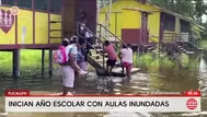 Inician año escolar con aulas inundadas en Pucallpa