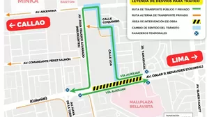 Plan de desvíos por la construcción de estación de Línea 2 del Metro de Lima. Foto: @MetroLimaCallao 