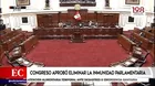 Pleno del Congreso aprobó ley que elimina la inmunidad parlamentaria