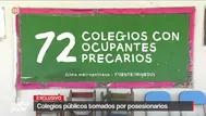 Inquilinos precarios ocupan terrenos de 72 colegios públicos