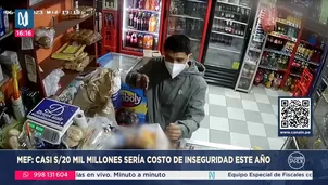 Millones de soles son el costo de inseguridad de 2025 en Perú