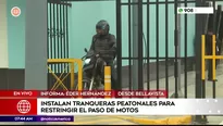 Instalan tranqueras peatonales para restringir el paso de motos en Bellavista. Foto y video: América Noticias