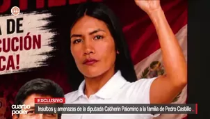 Chats exclusivos muestran que la diputada Catherin Palomino insultó y amenazó a familiares de Pedro Castillo, jactándose de ser su pareja. La parlamentaria es cuestionada por violar la ética parlamentaria. Video: Cuarto Poder