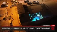 Intervienen a 13 personas en búnker con drogas y armas