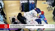 Intervienen a adolescentes tenderas en supermercado