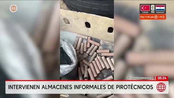 Intervienen almacenes informales de pirotécnicos. Foto: América Noticias Intervienen almacenes informales de pirotécnicos. Foto: América Noticias