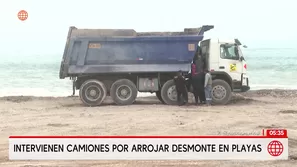 Intervienen camiones por arrojar desmonte de forma ilegal en playas de Lima. Foto y video: América Noticias