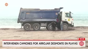 Intervienen camiones por arrojar desmonte de forma ilegal en playas de Lima. Foto y video: América Noticias