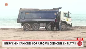 Intervienen camiones por arrojar desmonte de forma ilegal en playas de Lima. Foto y video: América Noticias