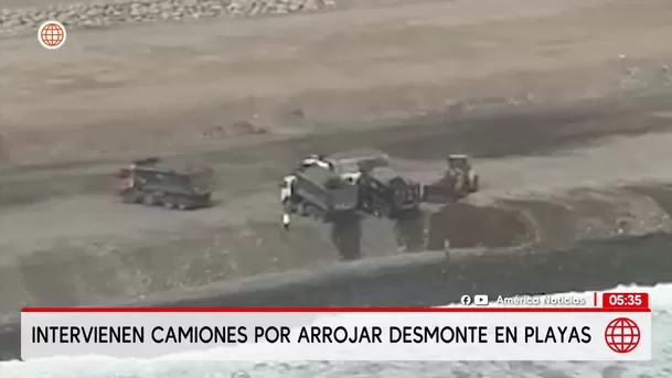 Intervienen camiones por arrojar desmonte de forma ilegal en playas de Lima. Foto: América Noticias Intervienen camiones por arrojar desmonte de forma ilegal en playas de Lima. Foto: América Noticias