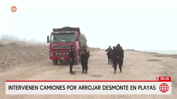 Intervienen camiones por arrojar desmonte de forma ilegal en playas de Lima. Foto: América Noticias Intervienen camiones por arrojar desmonte de forma ilegal en playas de Lima. Foto: América Noticias