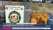Intervienen depósito ilegal de gas cerca a la frontera en Tumbes