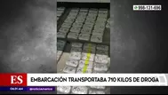 Intervienen embarcación que transportaba 710 kilos de droga