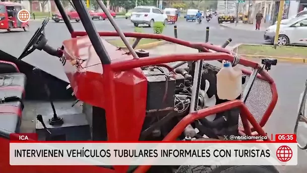Intervienen vehículos tubulares informales con turistas en Ica. Foto: América Noticias Intervienen vehículos tubulares informales con turistas en Ica. Foto: América Noticias