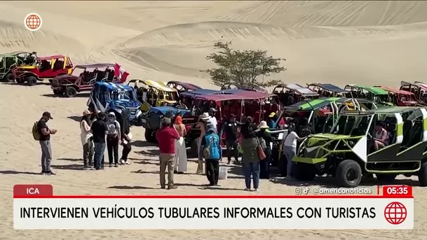 Intervienen vehículos tubulares informales con turistas en Ica. Foto: América Noticias Intervienen vehículos tubulares informales con turistas en Ica. Foto: América Noticias