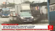 Inundación tras llovizna dificulta tránsito en Villa El Salvador