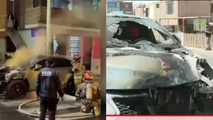 Investigan el incendio de una camioneta por extorsión en Mi Perú/ Video y Foto: América Noticias