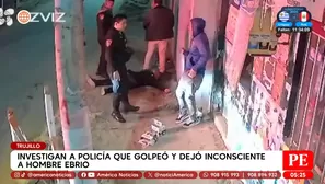 Investigan a policía por golpear a hombre ebrio en Trujillo. Foto y video: América Noticias