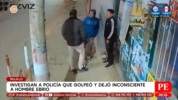 Investigan a policía por golpear a hombre ebrio en Trujillo. Foto: América Noticias