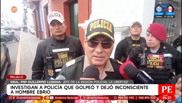 Investigan a policía por golpear a hombre ebrio en Trujillo. Foto: América Noticias