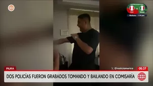 Investigan a policías grabados tomando en comisaría de Piura. Foto y video: América Noticias