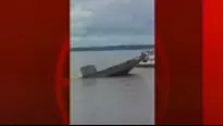 Embarcación naufragó en el río Amazonas. Foto: captura de TV