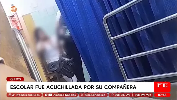 Iquitos: escolar fue acuchillada por su compañera tras clases. Foto: América TV