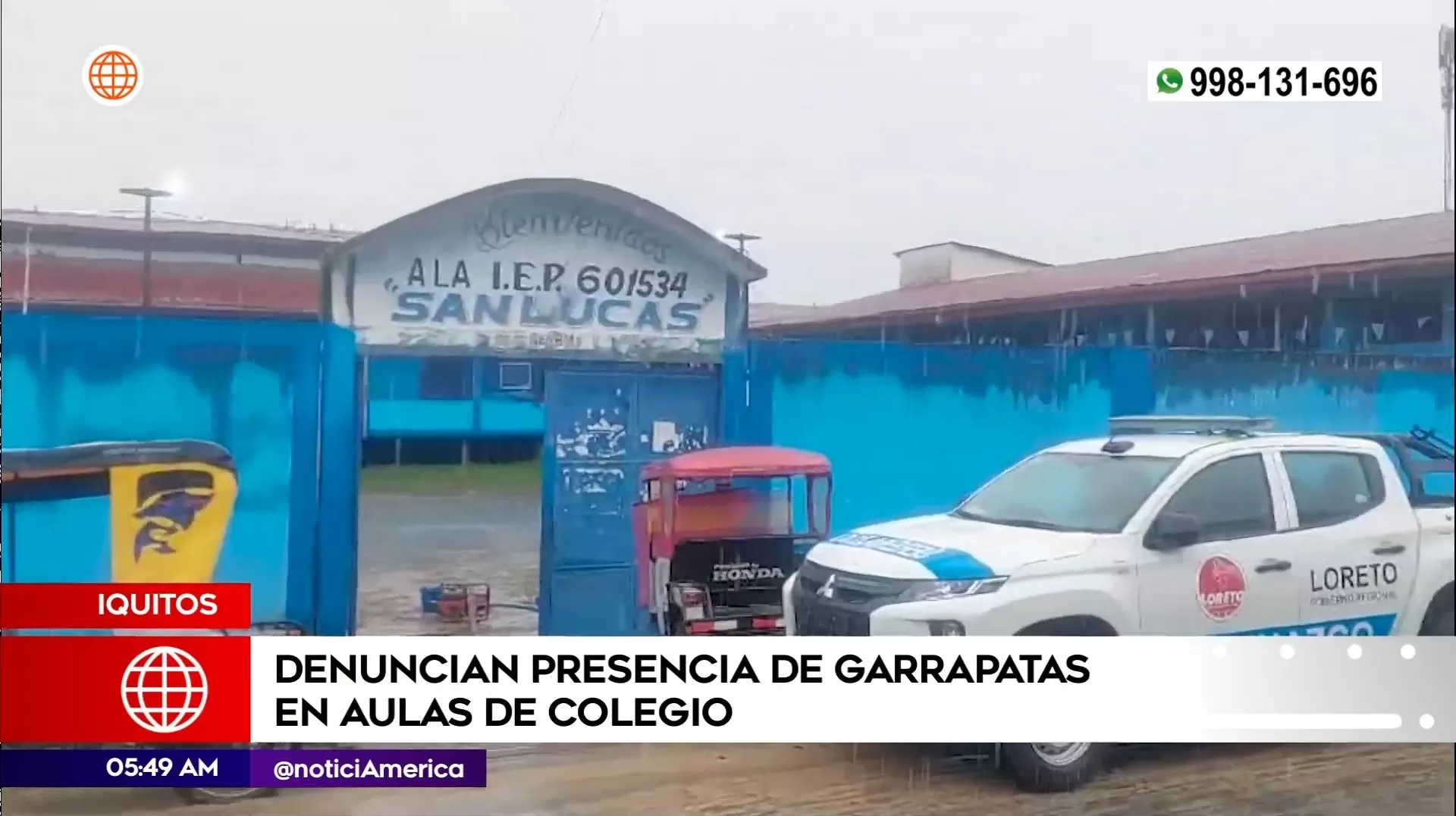 Garrapatas en colegio de Iquitos. Foto: América Noticias