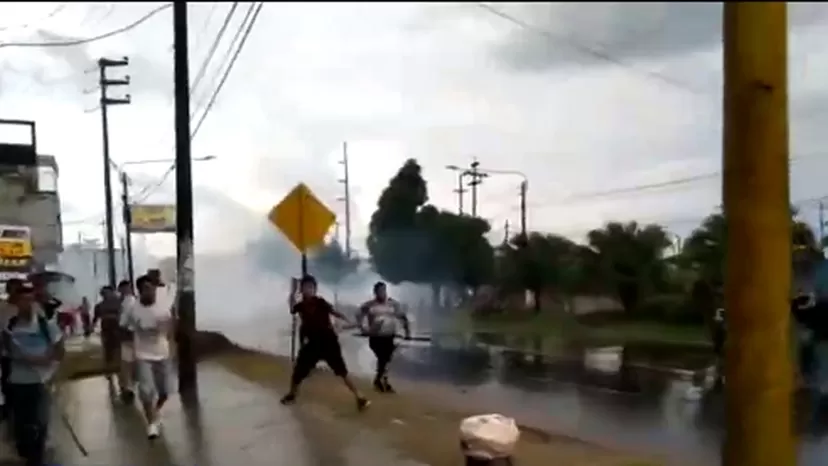 Paro CGTP: violentos enfrentamientos durante protesta en Iquitos