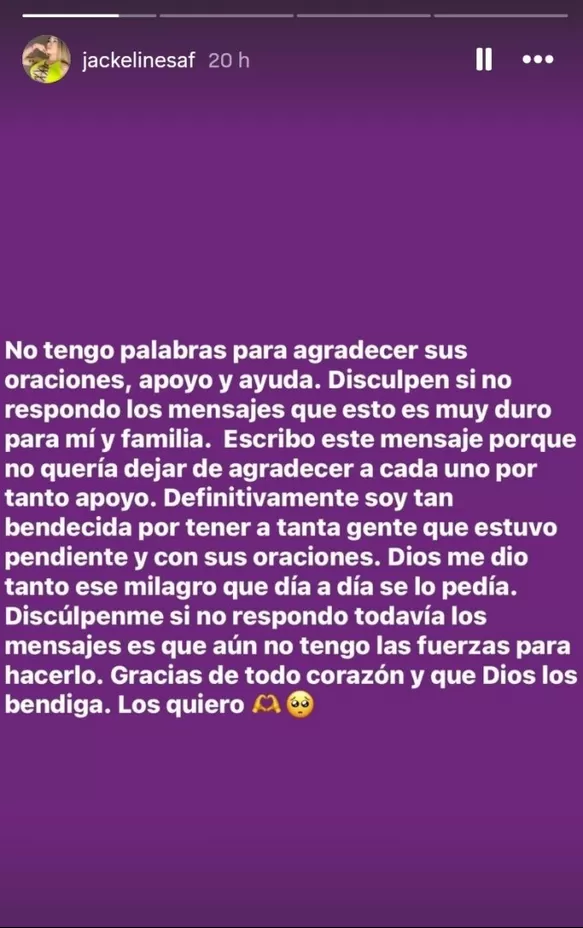 Jackeline Salazar se pronunció tras estar secuestrada 11 días. Foto: Instagram