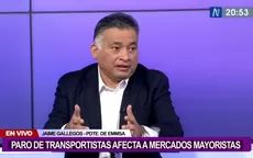Jaime Gallegos: "Solicitamos al gobierno que puedan encontrar una solución pronta a este problema del paro" - Noticias de paro-transportistas